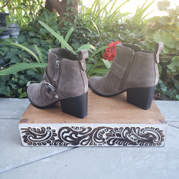 Stylish Marc Fisher Suede Harness Booties - Picture 6 of 10